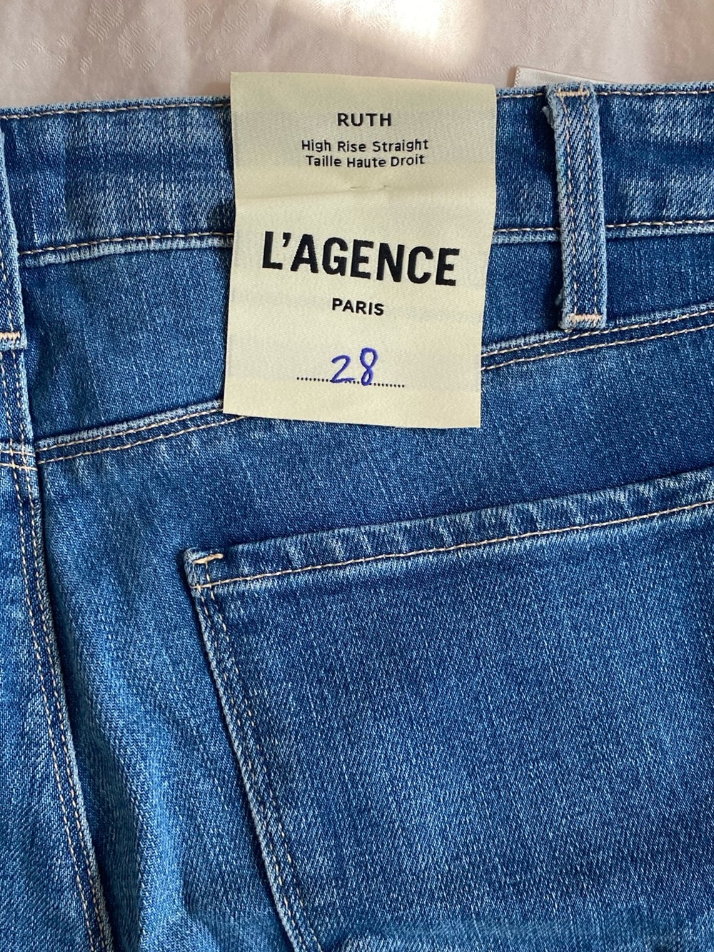 L’Agence Ruth High Rise Straight Jeans 28 Chain - Picture 6 of 6